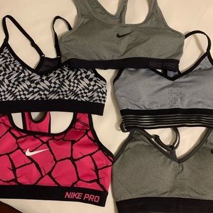 Gently Used Nike Sports Bra’s Size Small (5 total)